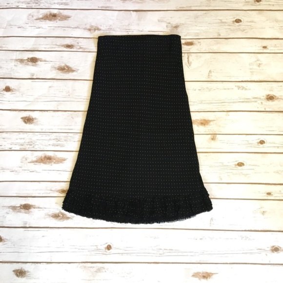 Black and white polka dot ruffle hem chiffon skirt - Picture 3 of 7